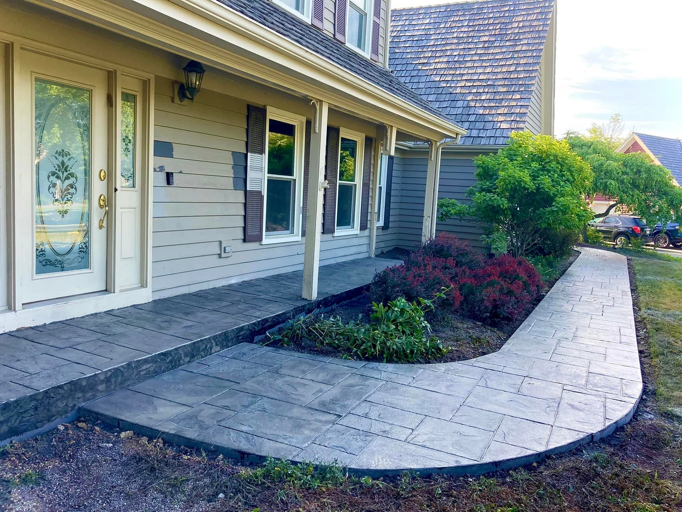 new stone path made by paving contractors Grayslake