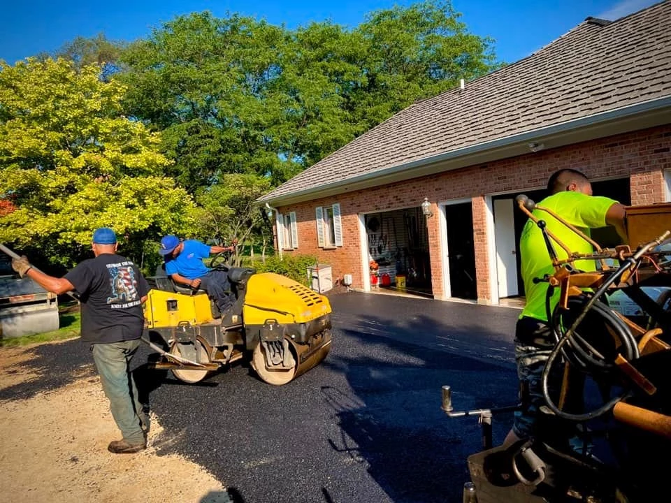 contractors repairing asphalt driveway Grayslake