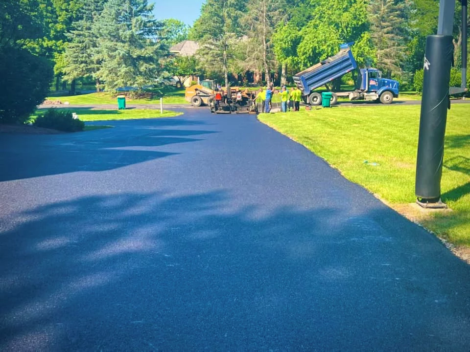 paved road by paving contractors Grayslake