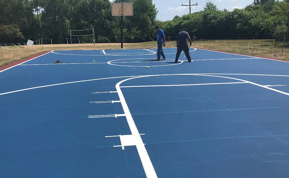 basketball court done by paving contractors Grayslake