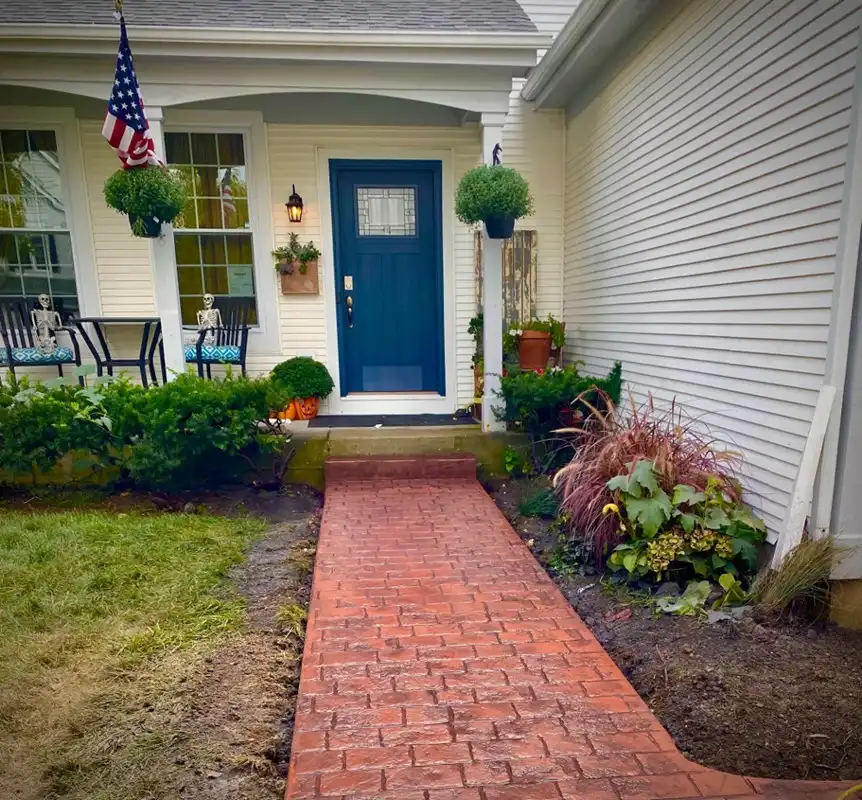 brick path made by asphalt contractors Grayslake